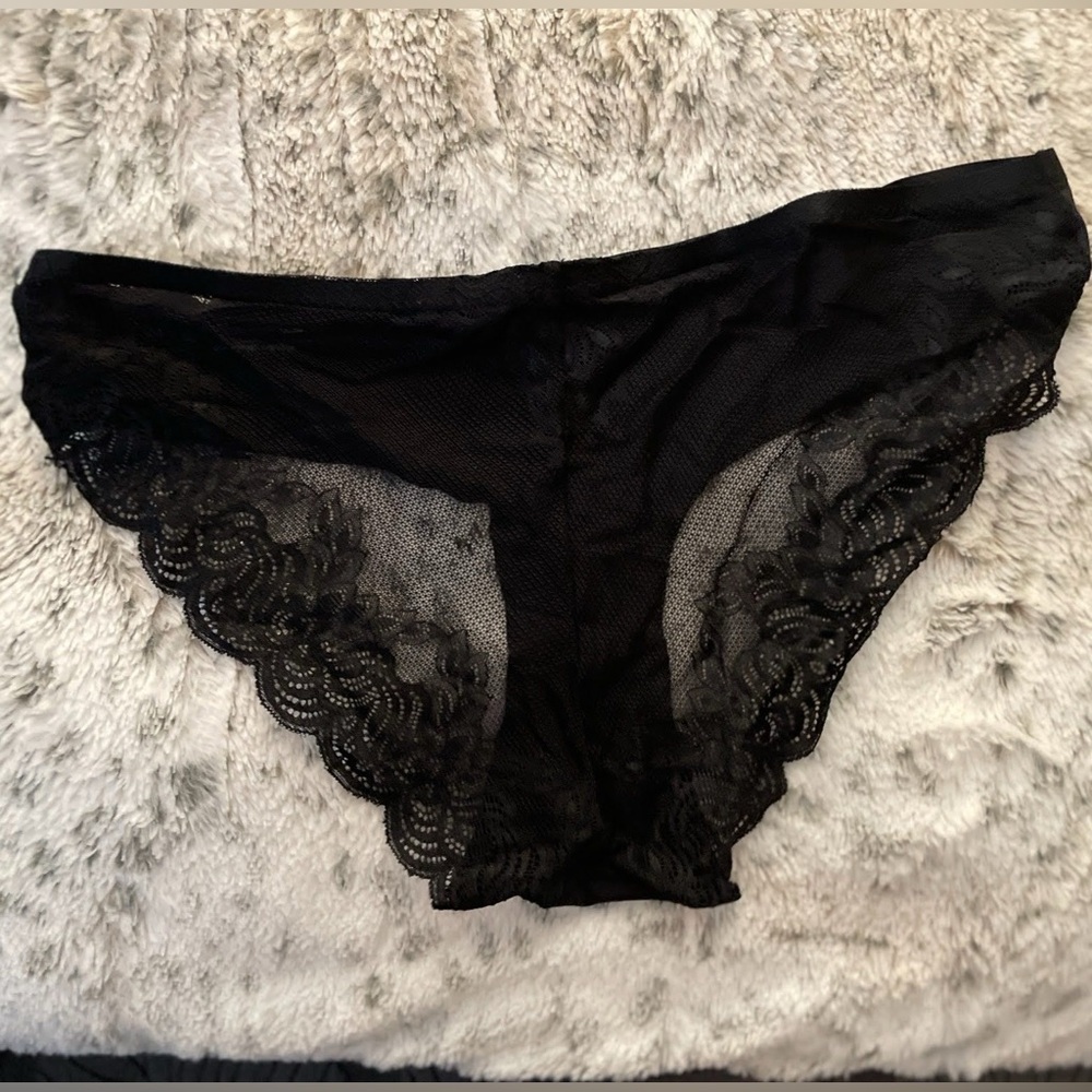 True & Co Black Lace Cheeky panty panties Size Med M New No Tags but new